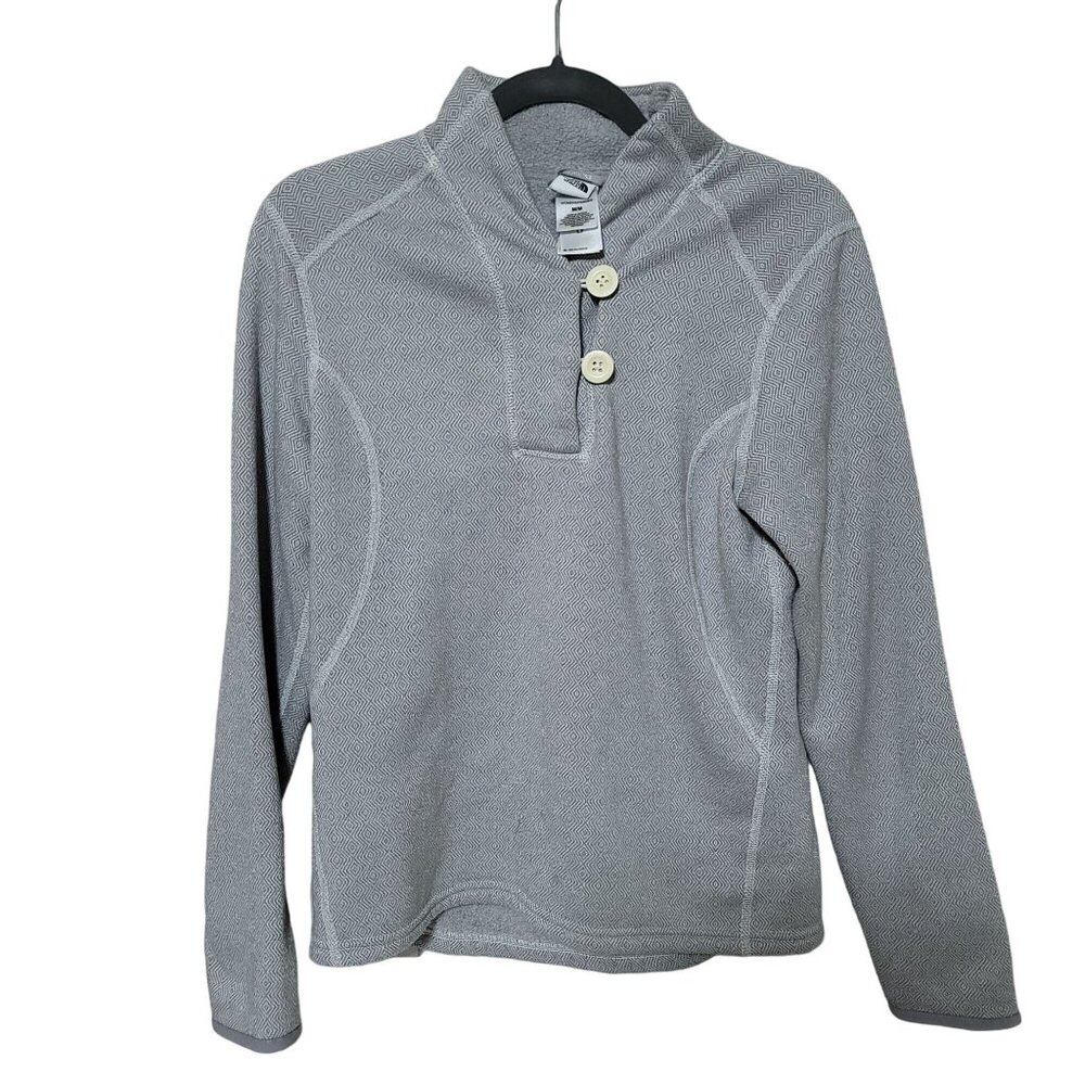 North Face Crescent Ridge Top Pullover Sweatshirt Grey Diamond Womens M